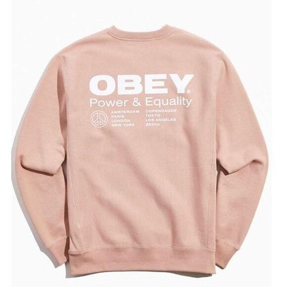 NWT Urban Outfitters Blush Pink Obey Sweatshirt Small - Picture 1 of 6